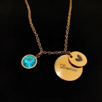 Custom Engraved Necklace with Rose Gift Box 2