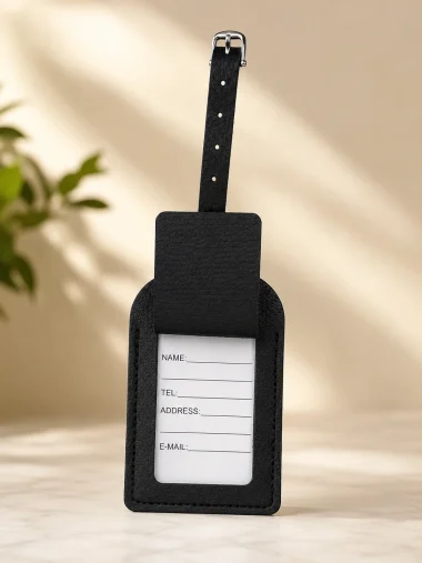 Personalised PU Leather Luggage Tag - details